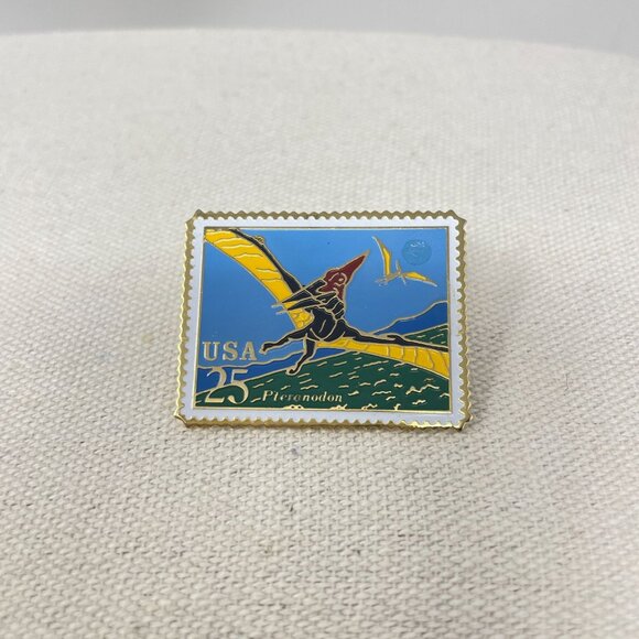 Pteranodon USPS Stamp Pin Dinosaur Collectible Lapel Pinback Winco International - Picture 1 of 7